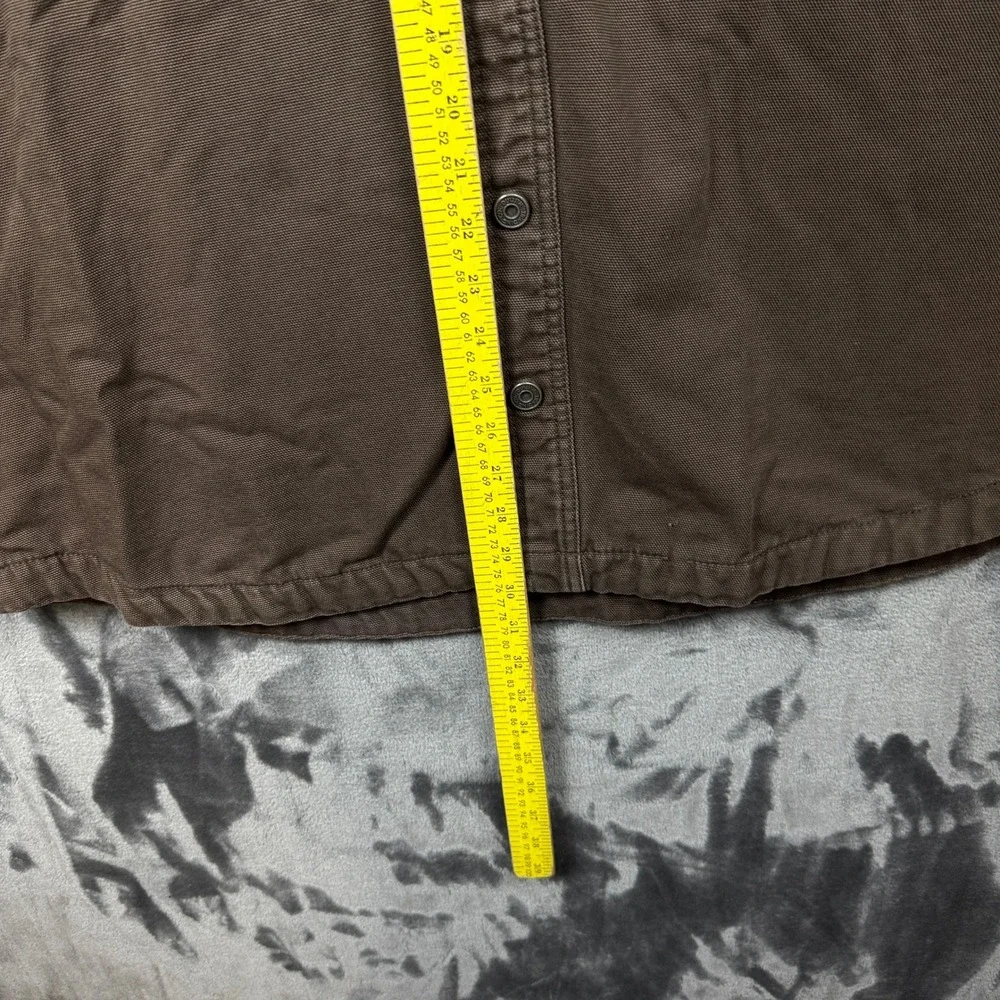 Duluth Trading Co Shirt Jacket Mens XL Brown Excellent Canvas Fleece Lined Work